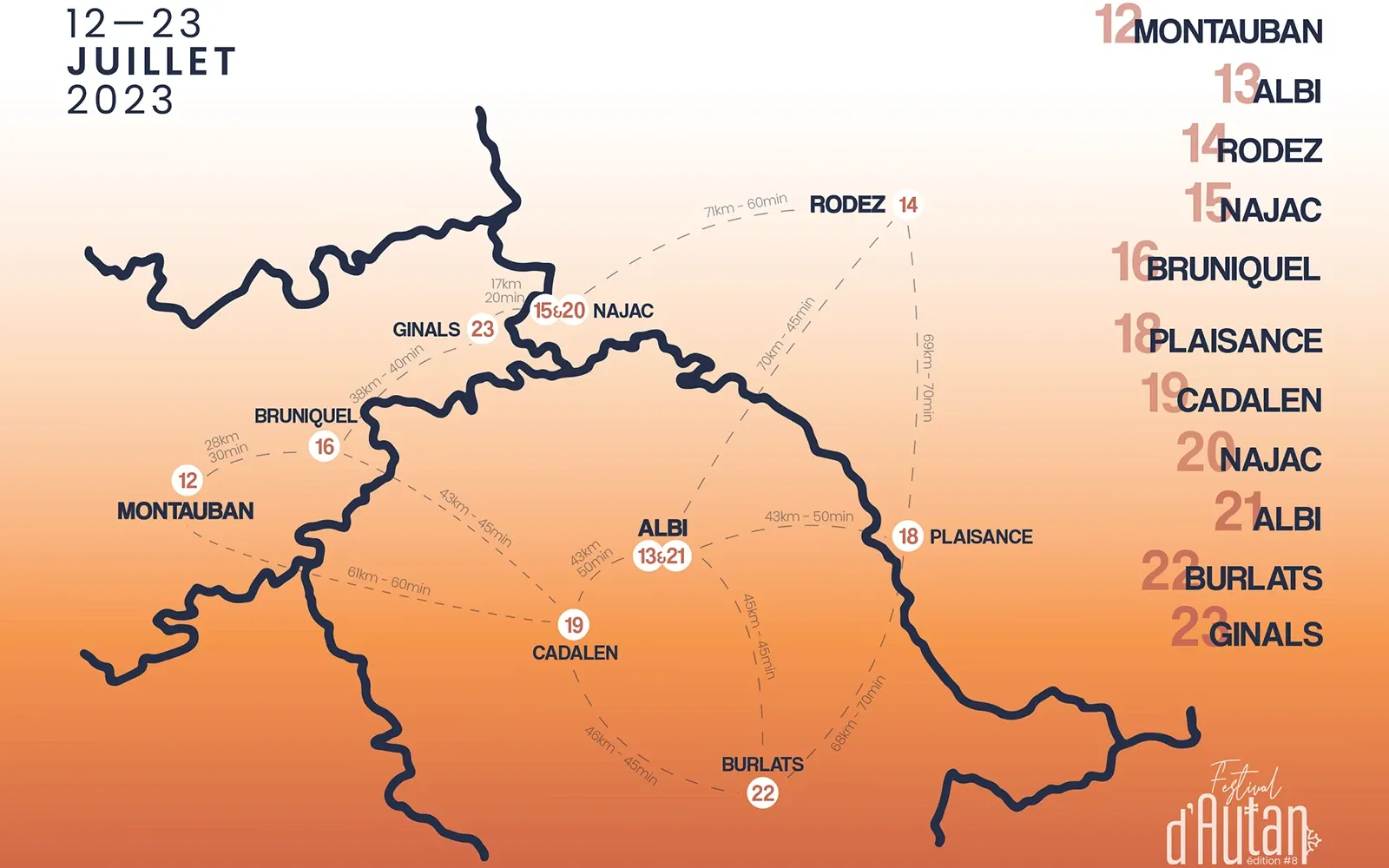 Carte de l'édition 2023